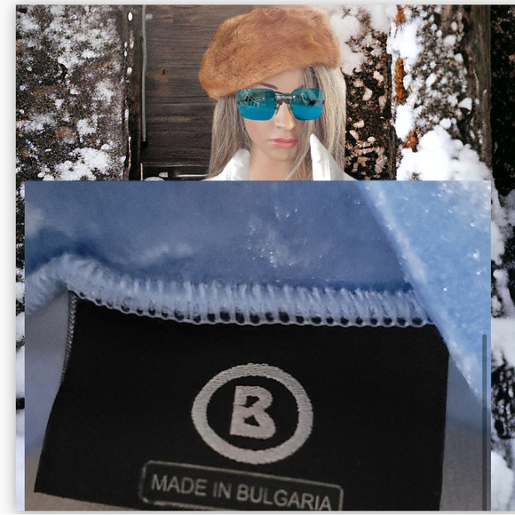 Bogner Vintage Velour Ski Turtleneck Light Blue - Picture 2 of 4